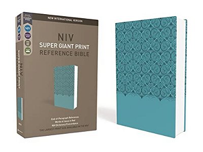 Niv, Super Giant Print Reference Bible, Imitation Leather, Blue, Red Letter Edition-..
