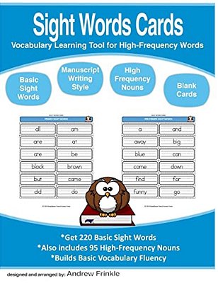 Sight Words Cards: Vocabulary Learning Tool For High-Frequency Words-..