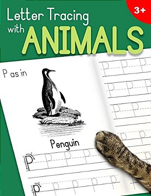 Letter Tracing With Animals: Learn The Alphabet - Handwriting Practice Workbook For Children In Preschool And Kindergarten - Green-Leaf Cover-..