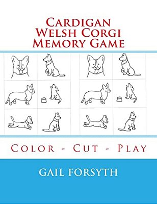 Cardigan Welsh Corgi Memory Game: Color - Cut - Play-..