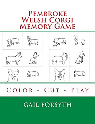 Pembroke Welsh Corgi Memory Game: Color - Cut - Play-..