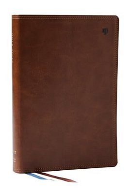 Net Bible, Large Print Thinline With Cross References, Brown Leathersoft, Comfort Print, (Thumb Indexed)-..