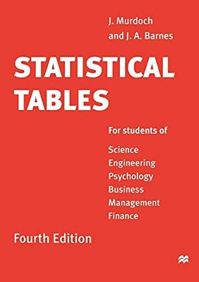 Statistical Tables: For Students Of Science Engineering Psychology Business Management Finance-..