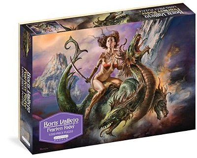 Boris Vallejo Fearless Rider 1,000-Piece Puzzle: For Adults Fantasy Dragon Gift Jigsaw 26 3/8" X 18 7/8"-..