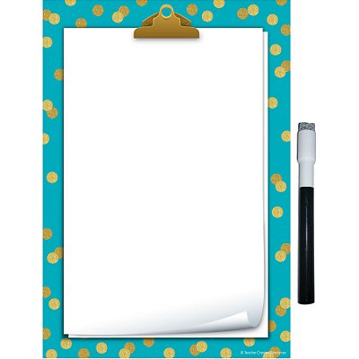 Cling Thingies - Teal Confetti - Small Note Sheet Write-On/Wipe-off (Tcr77890)-..
