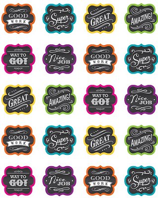 Chalkboard Brights Stickers - 120 Stickers - Tcr5618-..