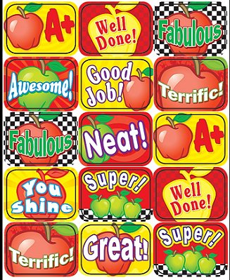 Apples Motivational Jumbo Stickers - 90 Stickers - Tcr4336-..