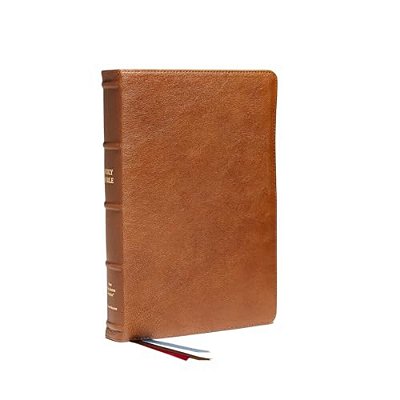 Nkjv, Reference Bible, Classic Verse-By-verse, Center-Column, Premium Goatskin Leather, Brown, Premier Collection, Red Letter, Thumb Indexed, Comfort-..