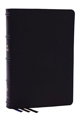 Nkjv, Large Print Thinline Reference Bible, Blue Letter, Maclaren Series, Genuine Leather, Black, Comfort Print: Holy Bible, New King James Version-..