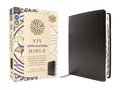 Niv Application Bible, European Bonded Leather, Black, Red Letter, Thumb Indexed, Comfort Print: Bringing The Ancient Message Of The Bible Into Your W-..