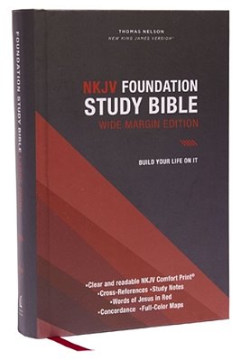 Nkjv Foundation Study Bible, Wide-Margin, Black Hardcover, Red Letter-..