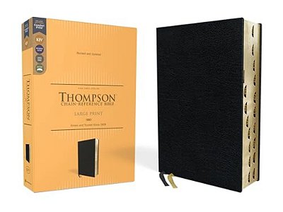 Kjv, Thompson Chain-Reference Bible, Large Print, Bonded Leather, Black, Red Letter, Thumb Indexed, Comfort Print-..