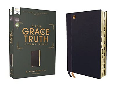 Nasb, The Grace And Truth Study Bible (Trustworthy And Practical Insights), Leathersoft, Navy, Red Letter, 1995 Text, Thumb Indexed, Comfort Print-..