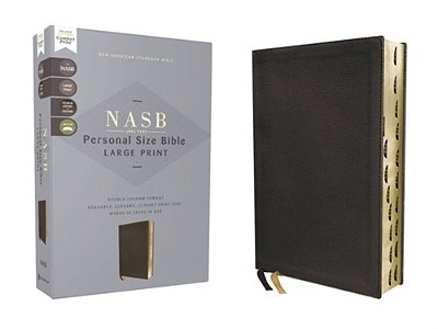 Nasb, Personal Size Bible, Large Print, Genuine Leather, Calfskin, Black, Red Letter, 1995 Text, Thumb Indexed, Comfort Print-..