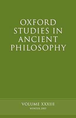 Oxford Studies In Ancient Philosophy: Volume 33-..