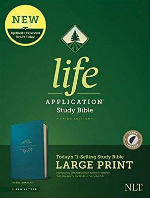 Nlt Life Application Study Bible, Third Edition, Large Print (Leatherlike, Teal Blue, Indexed)-..