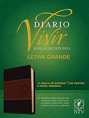 Biblia De Estudio Del Diario Vivir Ntv, Letra Grande (Sentipiel, Café/Café Claro, Letra Roja)-..