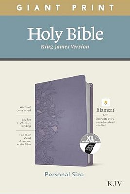 Kjv Personal Size Giant Print Bible, Filament Enabled Edition (Leatherlike, Peony Lavender, Indexed)-..