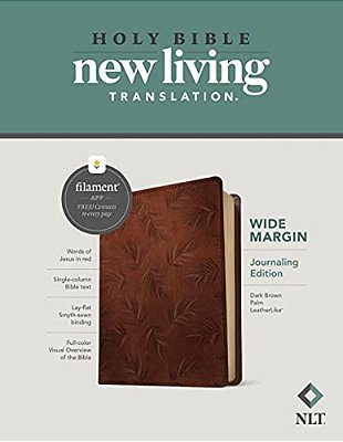 Nlt Wide Margin Bible, Filament Enabled (Leatherlike, Dark Brown Palm, Red Letter)-..