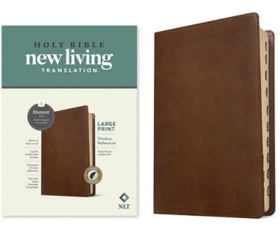 Nlt Large Print Thinline Reference Bible, Filament Enabled Edition (Red Letter, Leatherlike, Rustic Brown, Indexed)-..