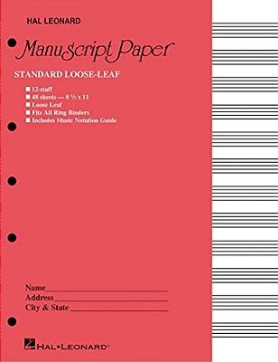 Standard Loose Leaf Manuscript Paper (Pink Cover)-..