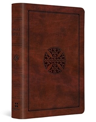 Esv Large Print Compact Bible, Red Letter (Trutone, Brown, Mosaic Cross Design)-..