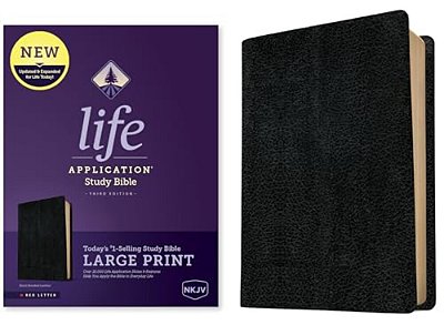 Nkjv Life Application Study Bible, Third Edition, Large Print (Bonded Leather, Black, Red Letter)-..