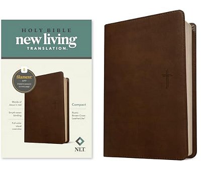Nlt Compact Bible, Filament Enabled (Leatherlike, Rustic Brown Cross, Red Letter)-..