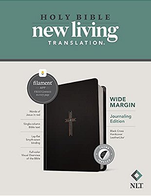 Nlt Wide Margin Bible, Filament Enabled (Hardcover Leatherlike, Black Cross, Indexed, Red Letter)-..