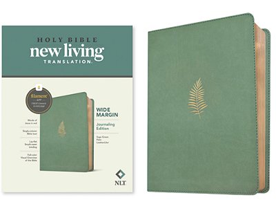 Nlt Wide Margin Bible, Filament Enabled (Leatherlike, Sage Green Palm, Red Letter)-..