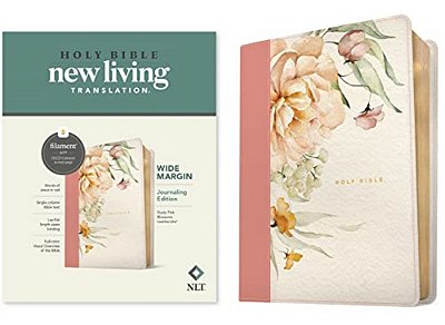 Nlt Wide Margin Bible, Filament Enabled (Leatherlike, Dusty Pink Blossoms, Red Letter)-..