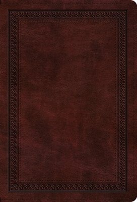 Esv Large Print Compact Bible, Red Letter (Trutone, Mahogany, Border Design)-..