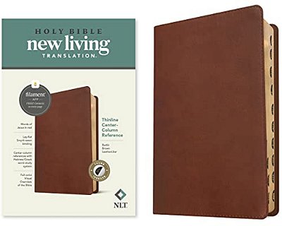 Nlt Thinline Center-Column Reference Bible, Filament Enabled (Leatherlike, Rustic Brown, Indexed, Red Letter)-..