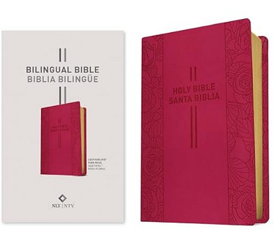 Bilingual Bible/Biblia Biling? E Nlt/Ntv (Leatherlike, Pink Rose)-..