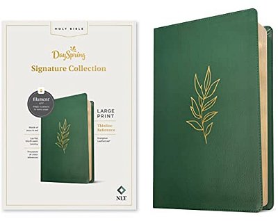 Nlt Large Print Thinline Reference Bible, Dayspring Signature Collection, Filament Enabled (Leatherlike, Evergreen, Red Letter)-..