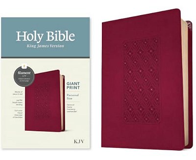 Kjv Personal Size Giant Print Bible, Filament Enabled Edition (Leatherlike, Diamond Frame Cranberry)-..