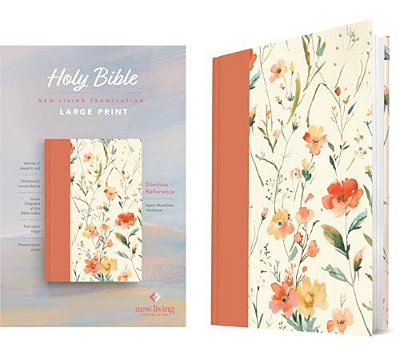 Nlt Large Print Slimline Reference Bible (Hardcover, Peach Meadows, Red Letter)-..