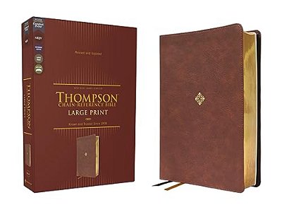 Nkjv, Thompson Chain-Reference Bible, Large Print, Leathersoft, Brown, Red Letter, Comfort Print-..