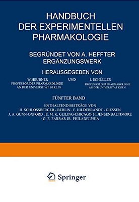 Handbuch Der Experimentellen Pharmakologie -- Ergänzungswerk: Fünfter Band-..