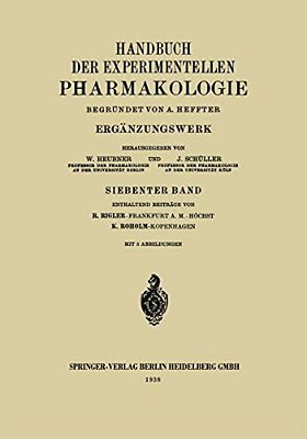 Handbuch Der Experimentellen Pharmakologie: Ergänzungswerk-..
