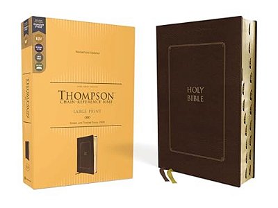 Kjv, Thompson Chain-Reference Bible, Large Print, Leathersoft, Brown, Red Letter, Thumb Indexed, Comfort Print-..