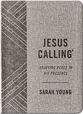 Jesus Calling, Textured Gray Leathersoft, With Full Scriptures: Enjoying Peace In His Presence (A 365-Day Devotional)-..