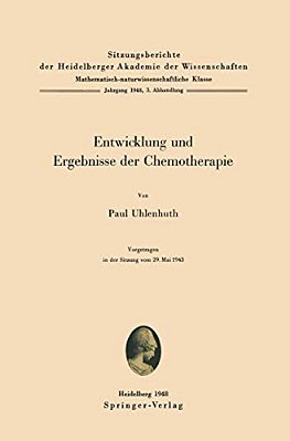 Entwicklung Und Ergebnisse Der Chemotherapie-..