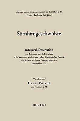 Stirnhirngeschwülste: Inaugural-Dissertation-..