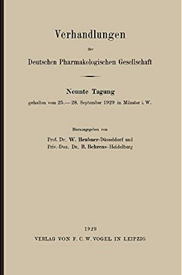 Verhandlungen Der Deutschen Pharmakologischen Gesellschaft-..