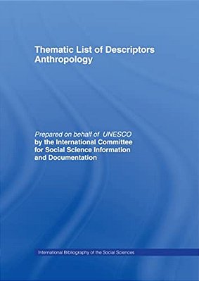 Thematic List Of Descriptors - Anthropology-..