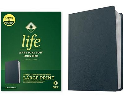 Nlt Life Application Study Bible, Third Edition, Large Print (Genuine Leather, Navy Blue, Red Letter)-..