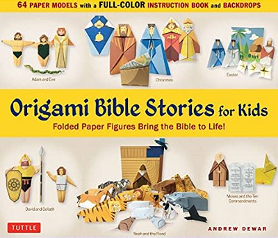 Origami Bible Stories For Kids Kit: Folded Paper Figures And Stories Bring The Bible To Life! 64 Paper Models With A Full-Color Instruction Book And 4-..