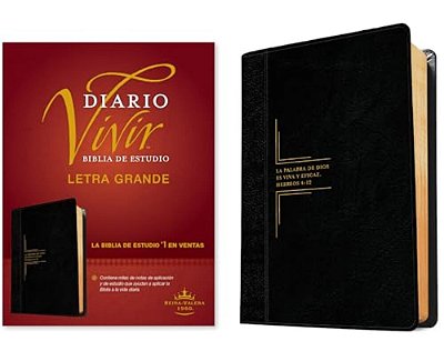 Biblia De Estudio Del Diario Vivir Rvr60, Letra Grande (Letra Roja, Sentipiel, Negro/Ónice)-..