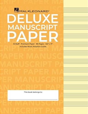 Deluxe Wirebound Super Premium Manuscript Paper Notebook (Gold Cover) - 96-Page Music Staff Paper Notebook - Durable Sheet Music Notebook - Lined Char-..